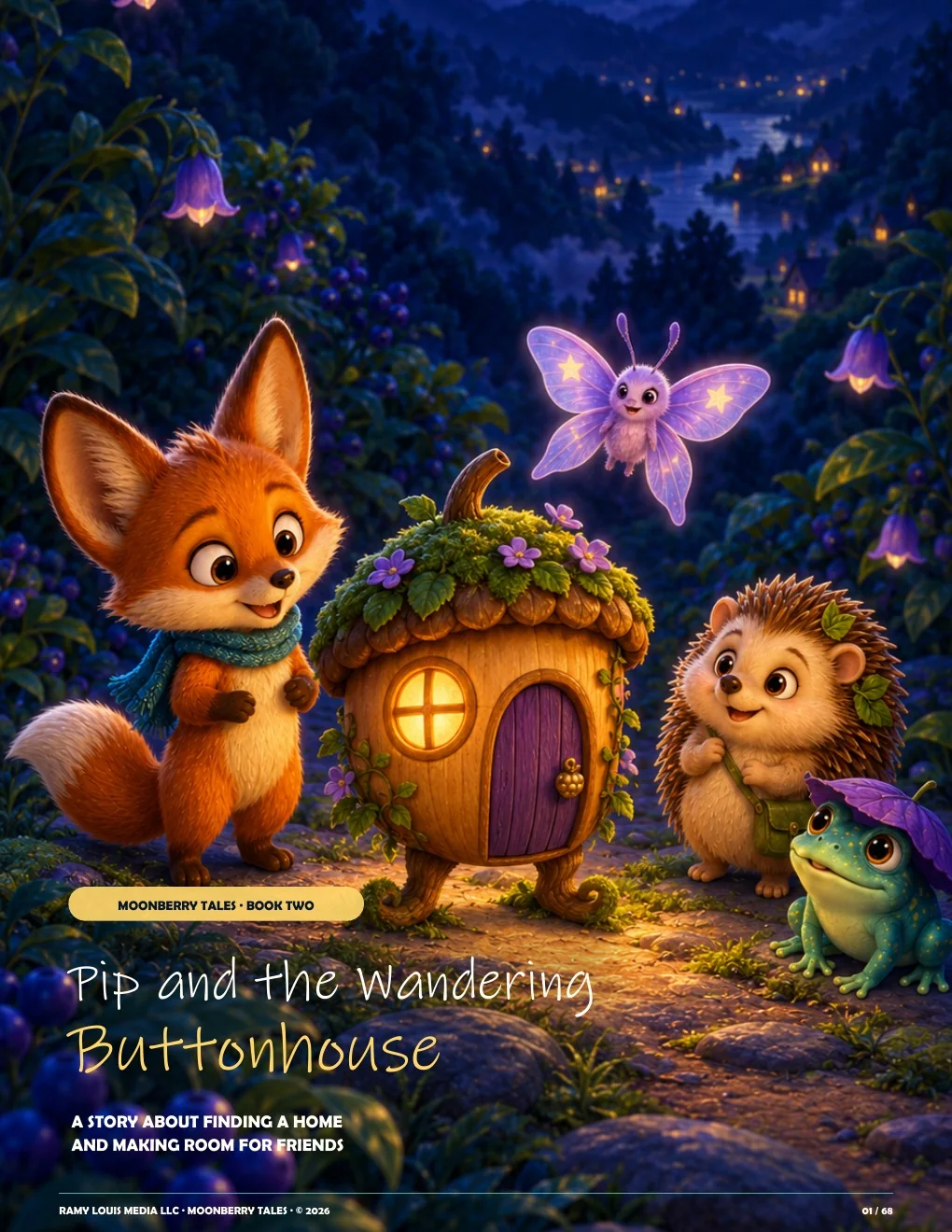 Moonberry Tales: Pip and the Wandering Buttonhouse publication cover